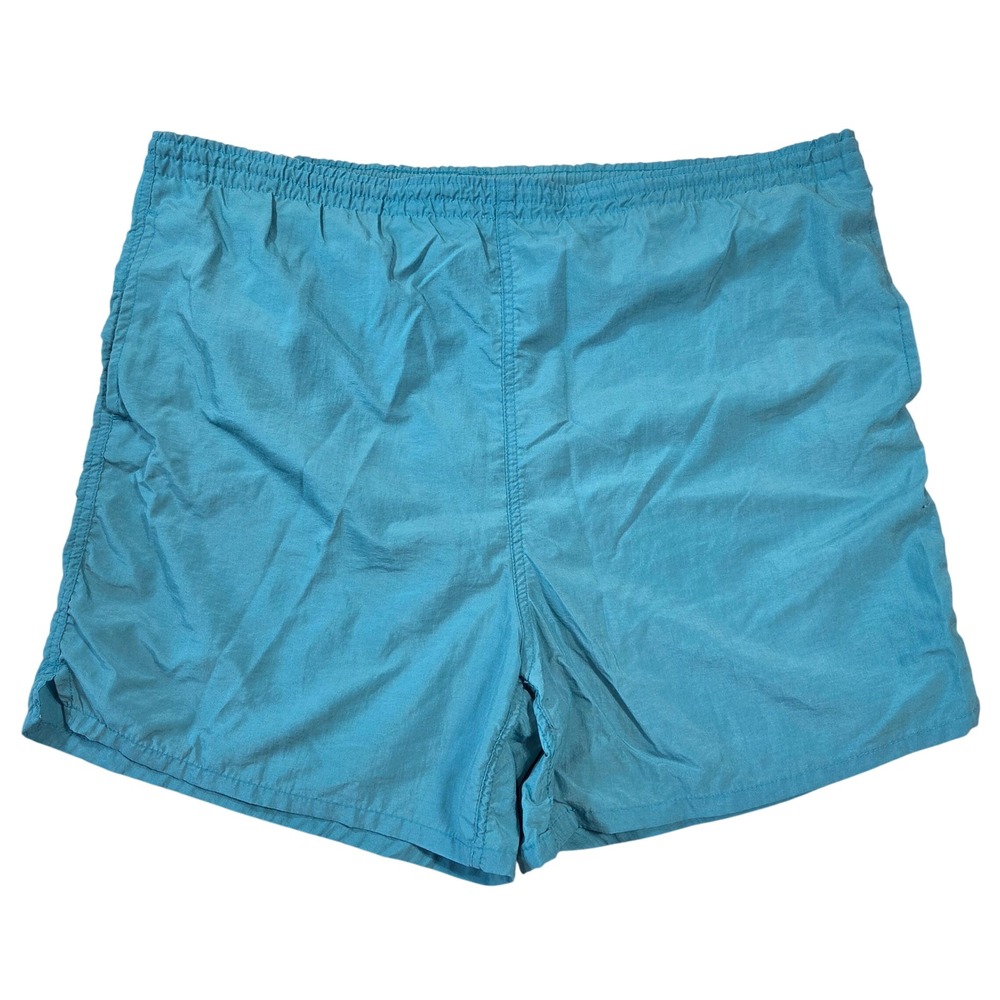 Pro Spirit Mens Vintage Teal Blue Nylon Mesh Lined Swim Trunks Shorts L Retro